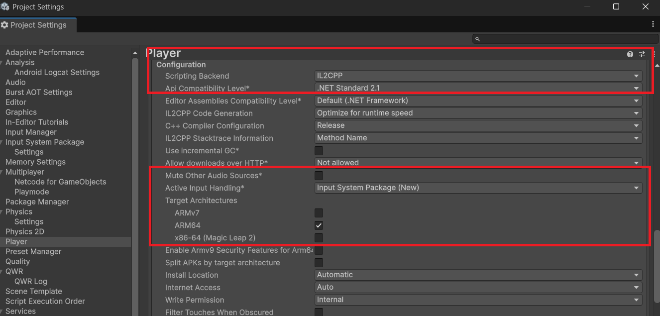 IL2CPP and ARM64 Configuration